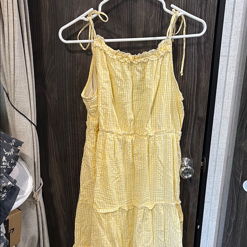 Jessica Simpson Yellow Gingham Maxi Dress